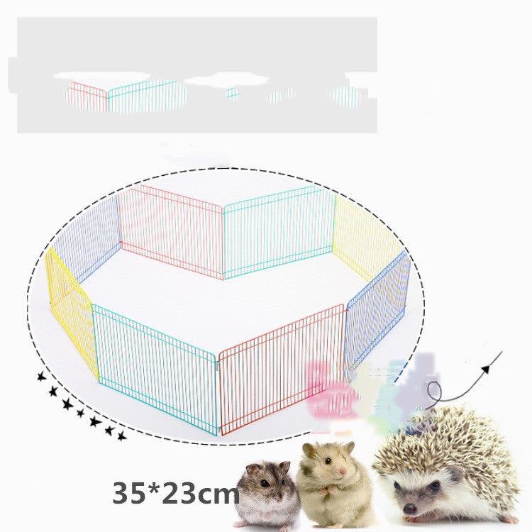Rainbow ventilated hamster playpen, eight piece modular colorful fence set made of durable ABS plastic. — view 3