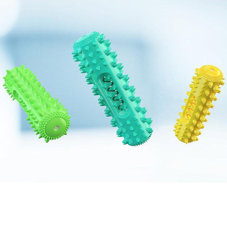 Interactive dog toothbrush and teething toy in vibrant durable TPR material for pet dental care — view 5