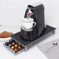 Silver grey iron coffee capsule holder drawer for kitchen countertop organization and storage