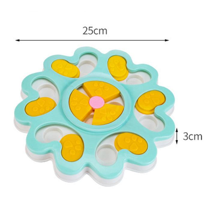 Interactive dog treat puzzle bowl in durable ABS plastic featuring slow feeder treat dispensing compartments — view 5