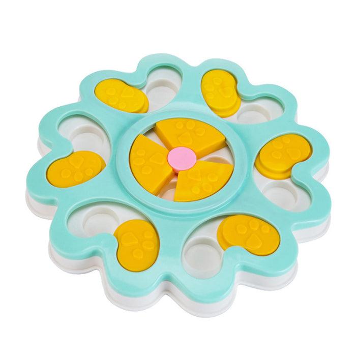 Interactive dog treat puzzle bowl in durable ABS plastic featuring slow feeder treat dispensing compartments — view 4