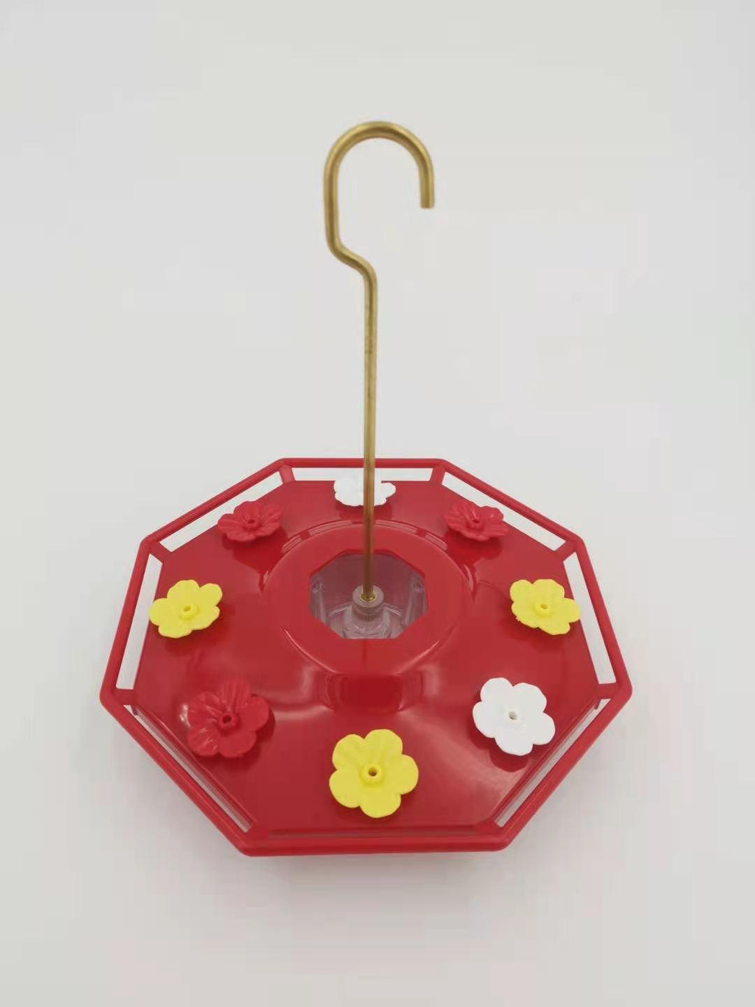 Enchanting Blooms hummingbird feeder with eight flower ports and copper hanging hook — view 5