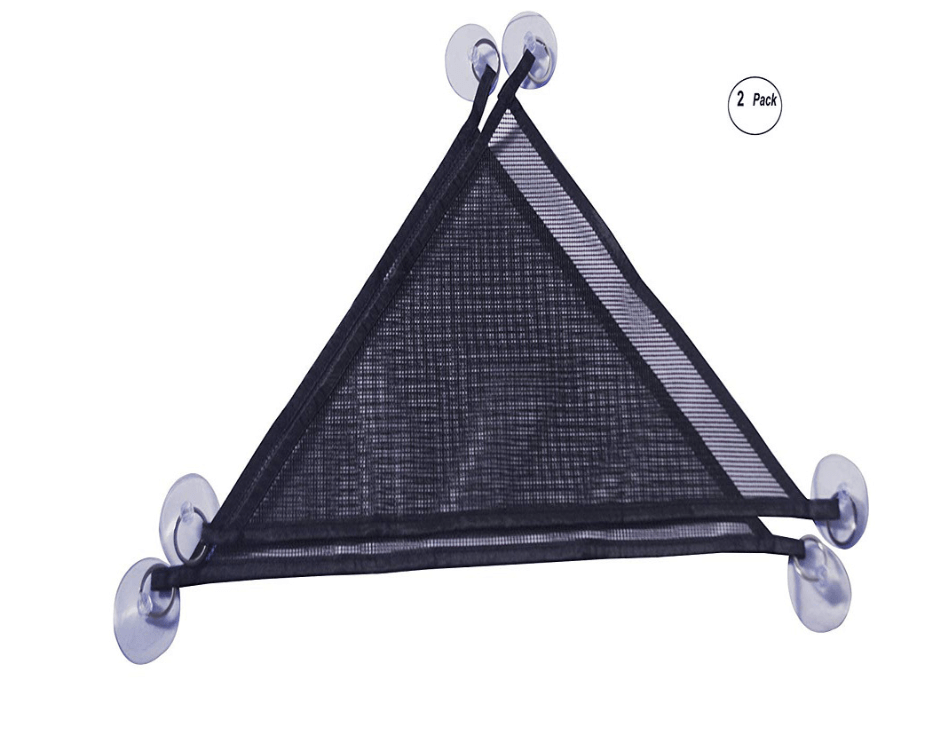 Two luxury cloth reptile hammocks with suction cups mounted inside a glass terrarium habitat enclosure — view 5