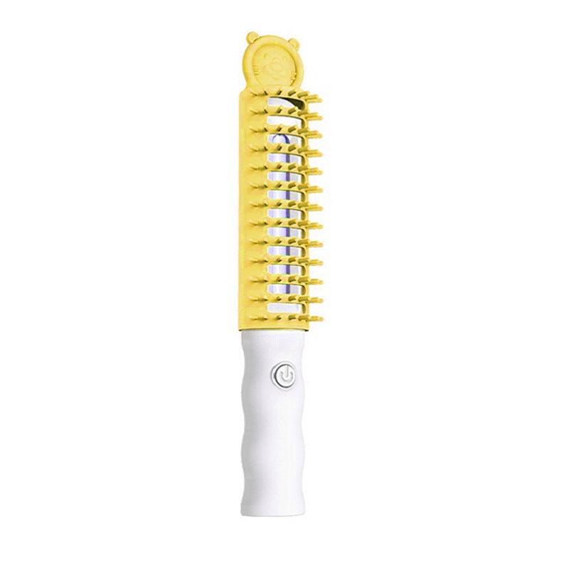 Ozone pet grooming brush in colorful plastic with ergonomic handle for shedding and odor control — view 2