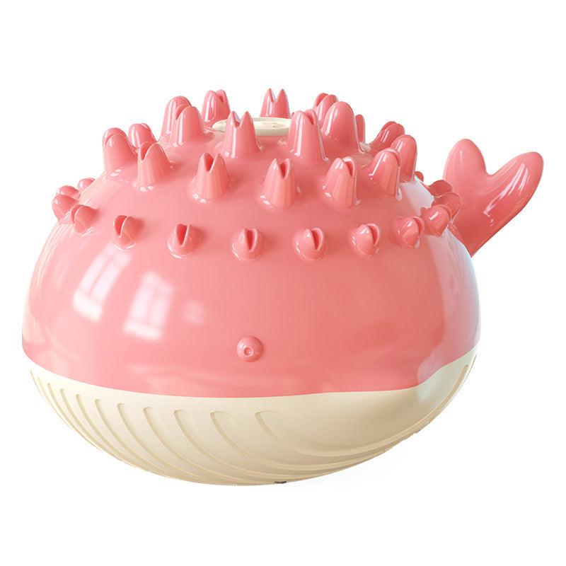 Electric water spray dog toy made of bright TPR plastic for outdoor summer pet play — view 3