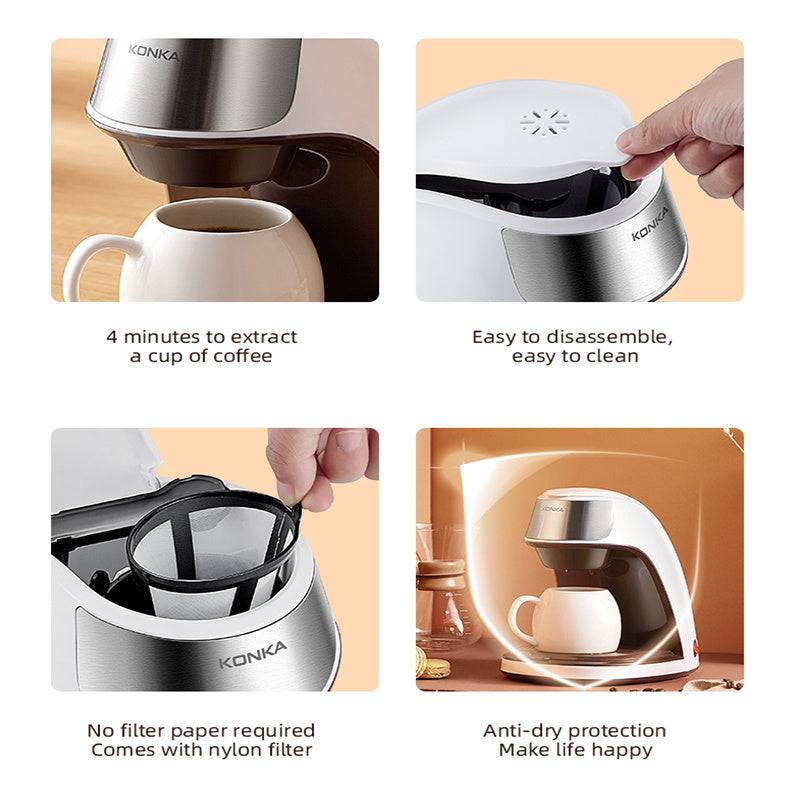 Compact Automatic Coffee Maker – Small Home & Office | Free Ceramic Cup Included