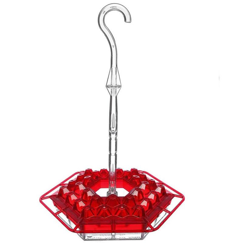 Vibrant flower and hexagonal hanging bird feeder for outdoor garden decoration and bird watching — view 3