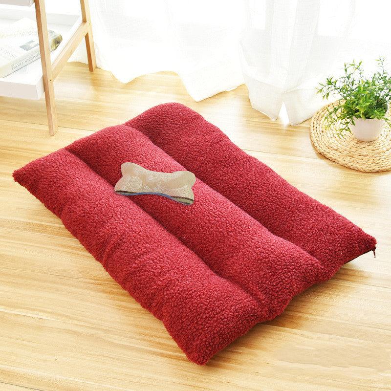Luxury large dog bed in plush suede and cashmere featuring a thick comfortable sleeping cushion — view 3