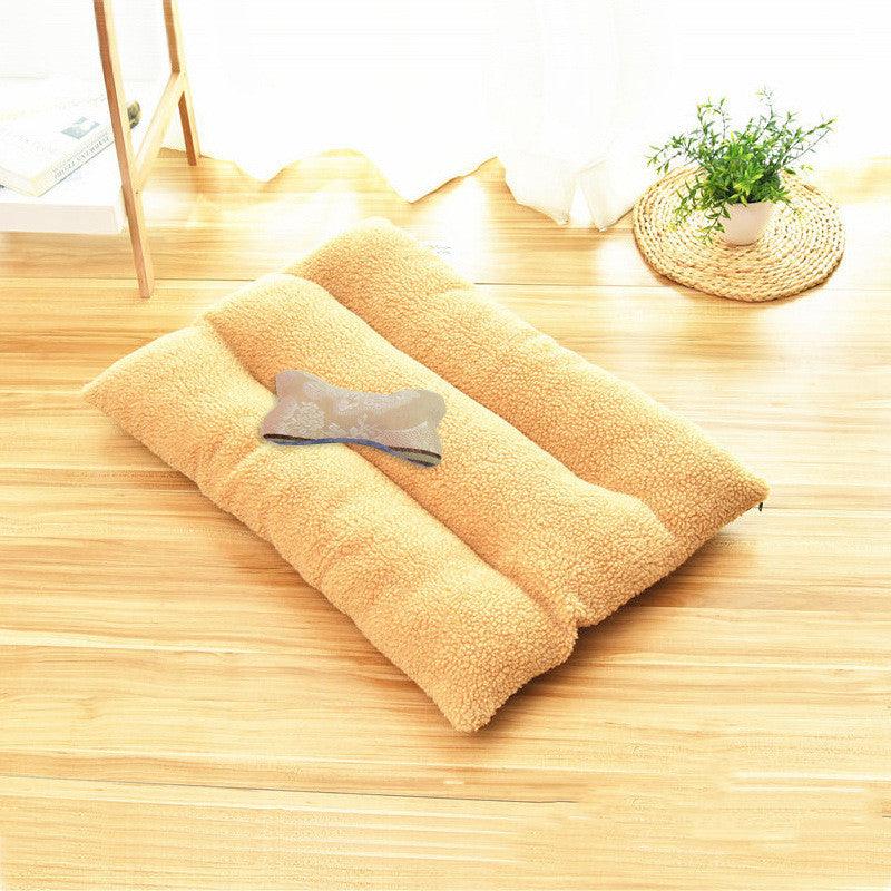 Luxury large dog bed in plush suede and cashmere featuring a thick comfortable sleeping cushion — view 4