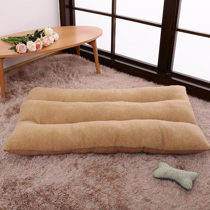 Luxury large dog bed in plush suede and cashmere featuring a thick comfortable sleeping cushion — view 5