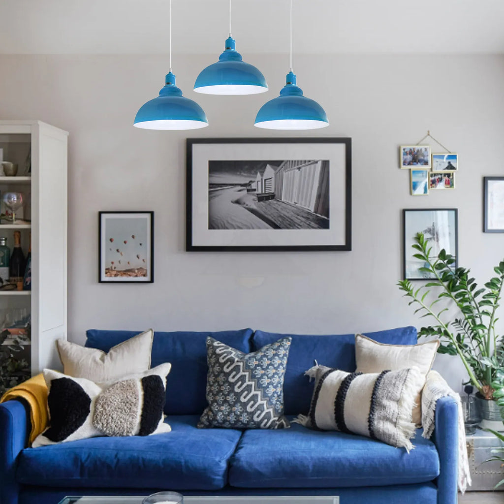 Three-way adjustable vintage metal pendant light hanging fixture with exposed E27 filament bulbs — view 4
