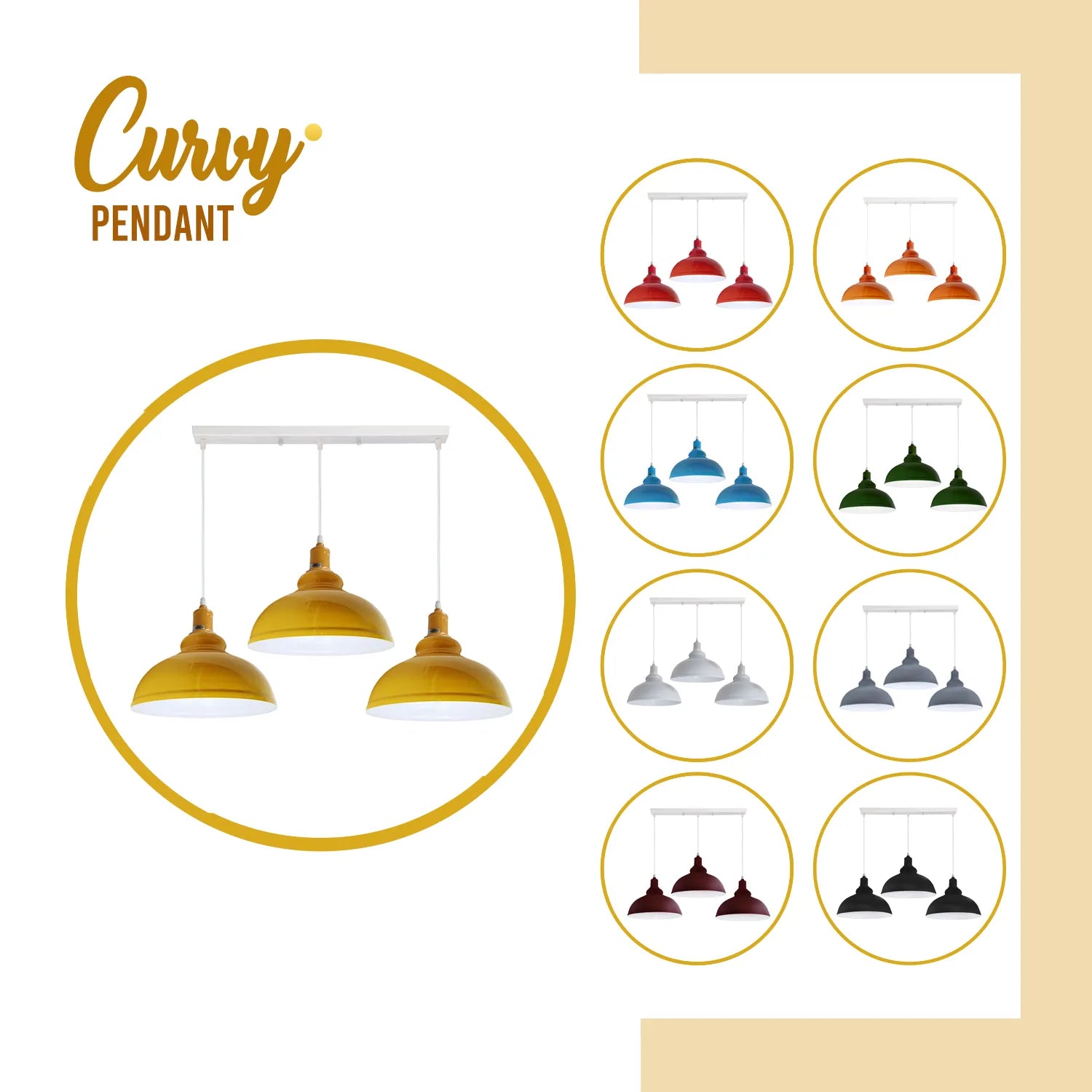 Three-way adjustable vintage metal pendant light hanging fixture with exposed E27 filament bulbs — view 2
