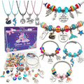 Unicorn and mermaid DIY charm bracelet craft kit with colorful beads and metal pendants