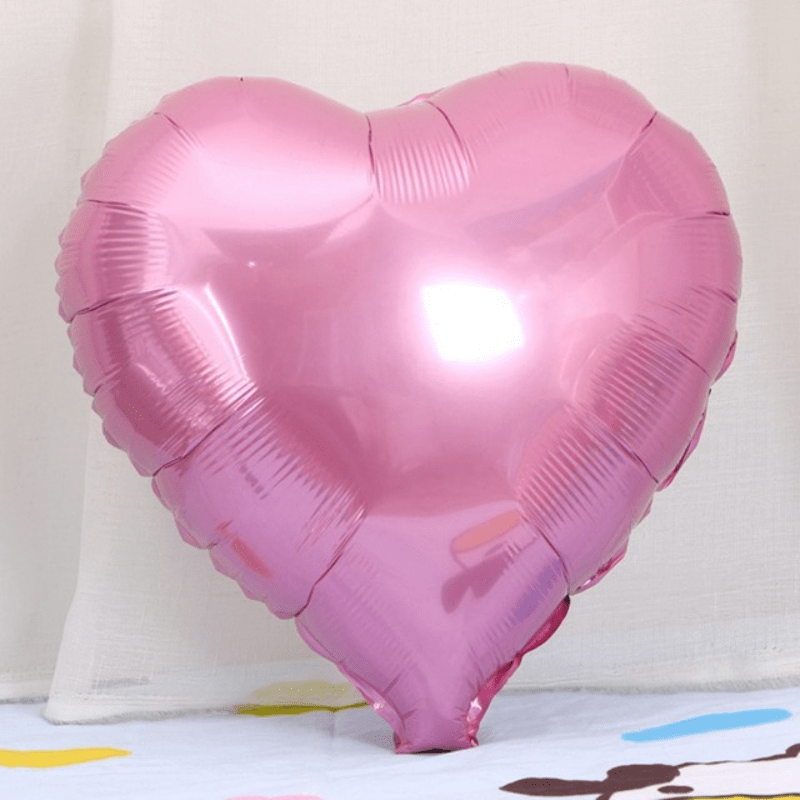 Pink and silver love balloons 10-piece set made of durable aluminum foil for parties — view 4