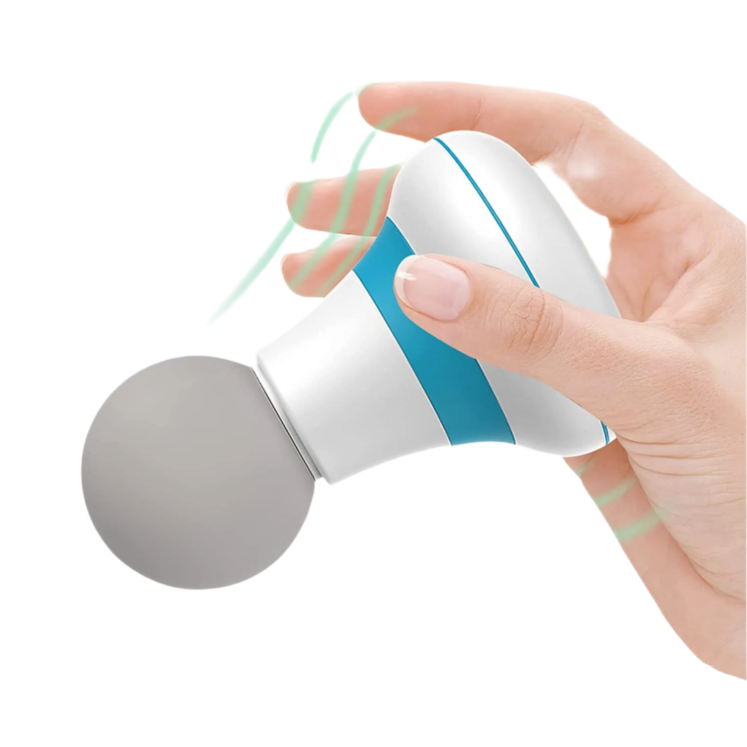 White professional handheld massager wand with sleek ergonomic design for targeted muscle relief