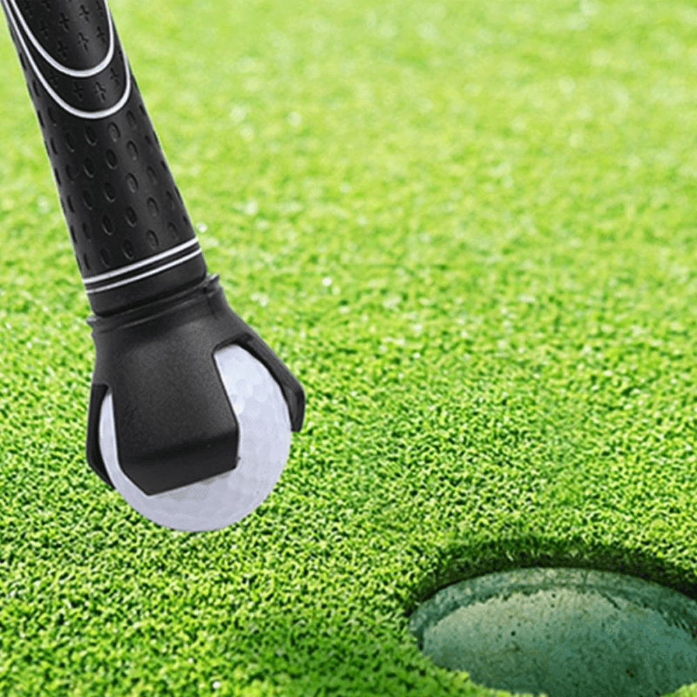 Black rubber and zinc alloy golf ball grabber putter attachment with stainless steel screw. — view 5