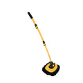 Black and yellow telescoping car wash brush with microfiber chenille head and adjustable aluminum handle