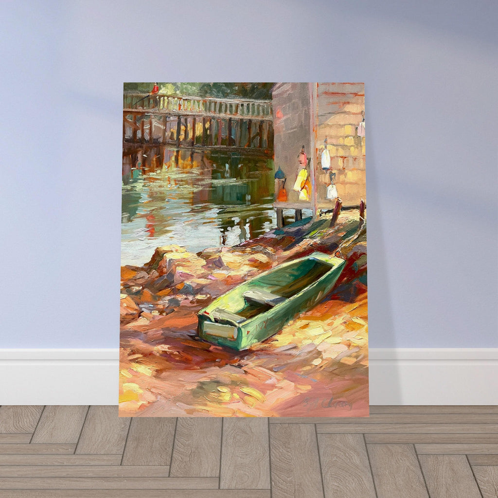 'Boathouse Reflections' Coastal I 18x24 Museum-Quality Matte Paper Poster | Original Artwork by American Artist Barbara Cleary-3