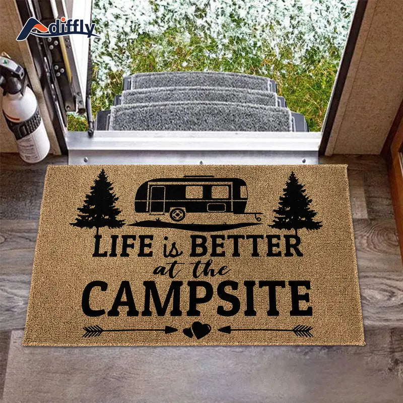 Vibrant Life Is Better At The Campsite RV doormat for indoor and outdoor entryway decoration — view 2