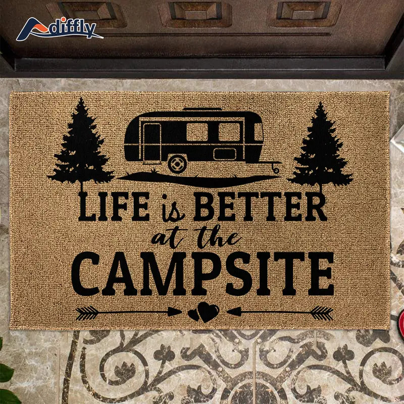 Vibrant Life Is Better At The Campsite RV doormat for indoor and outdoor entryway decoration — view 5
