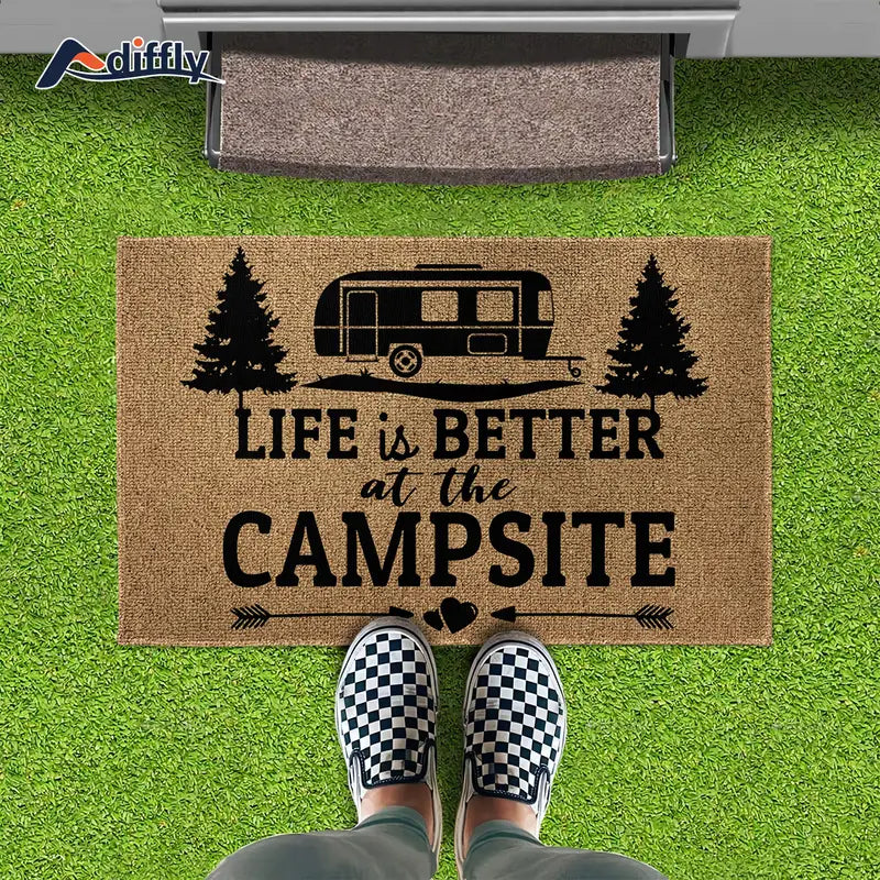 Vibrant Life Is Better At The Campsite RV doormat for indoor and outdoor entryway decoration — view 3