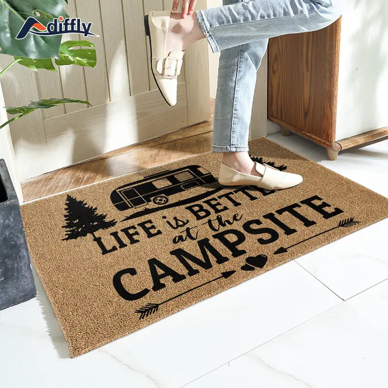 Vibrant Life Is Better At The Campsite RV doormat for indoor and outdoor entryway decoration — view 4