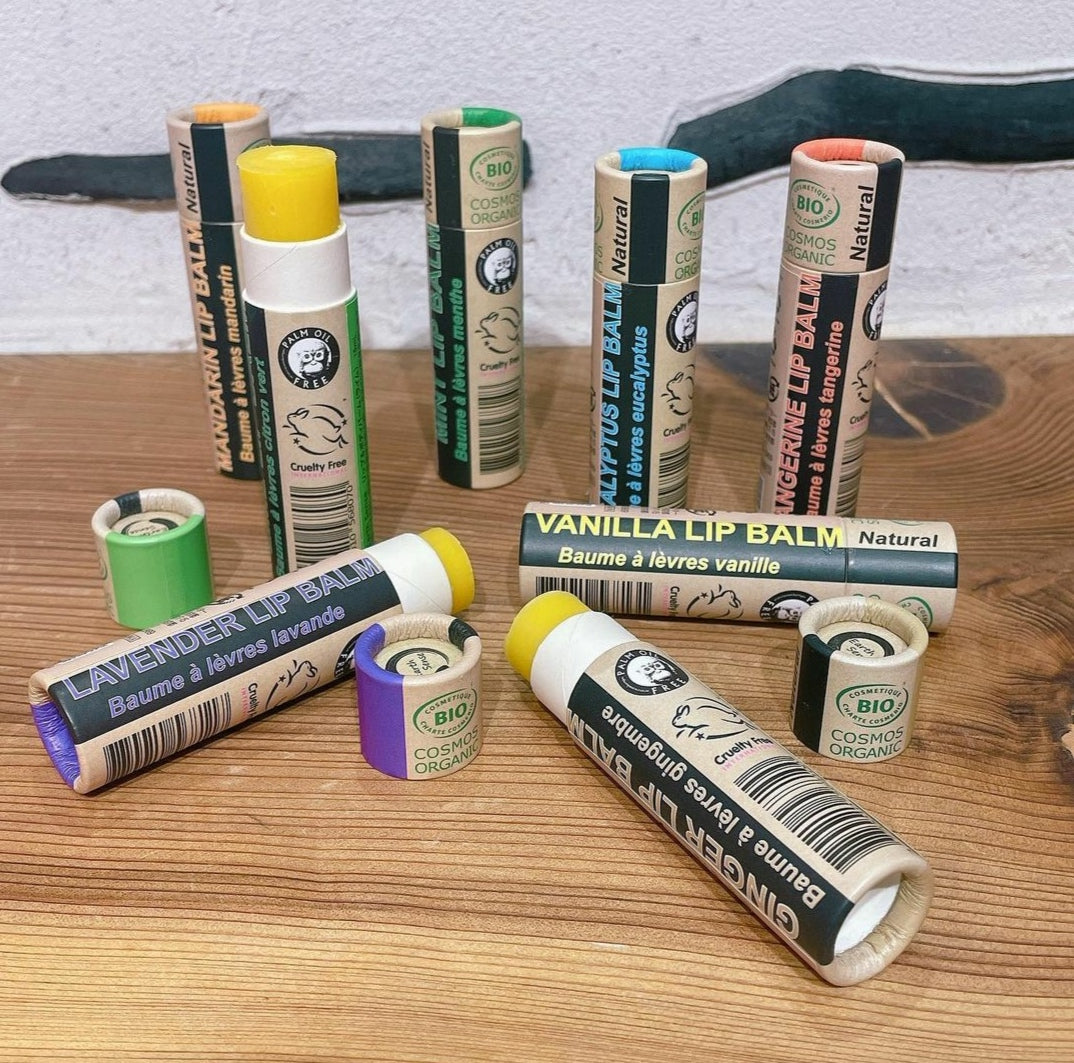 Organic lime lip balm in eco-friendly paper push-up tube packaging — view 4
