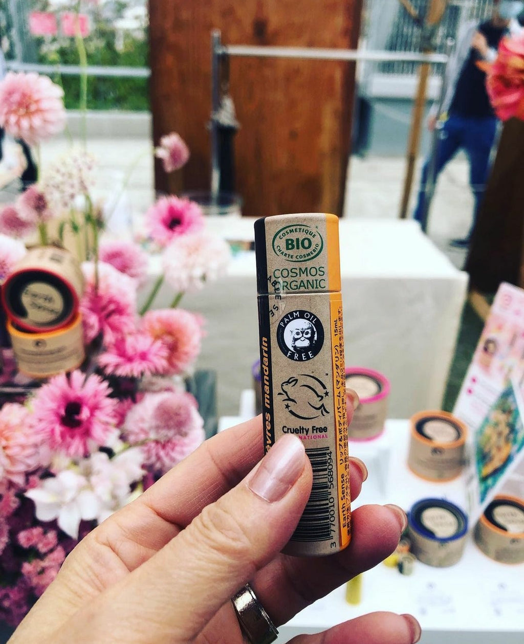 Organic ginger lip balm in an eco-friendly brown push-up paper tube packaging for sustainable skincare — view 5