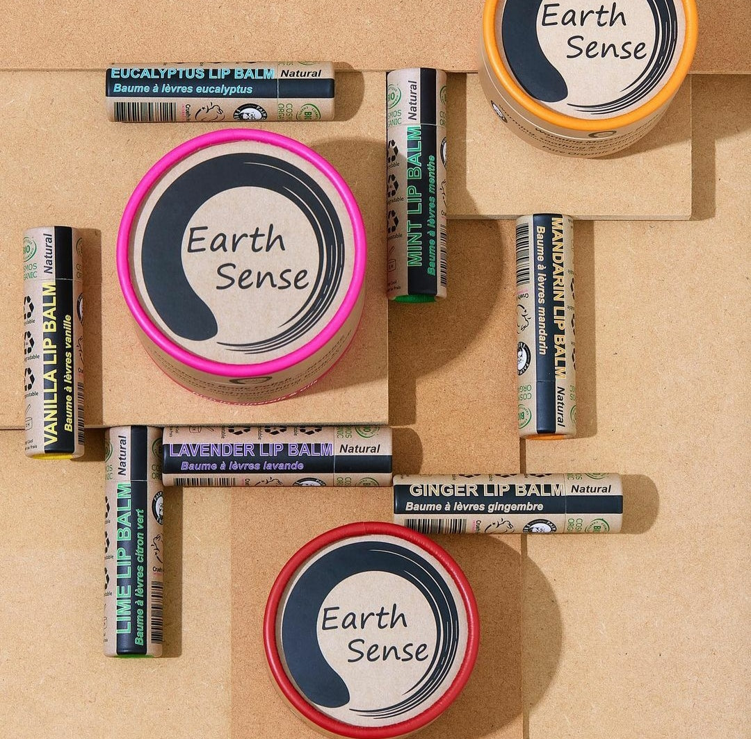 Organic eucalyptus lip balm in eco-friendly biodegradable paper push-up tube packaging — view 5