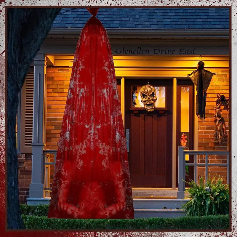 Lifelike 150cm bloody body bag Halloween decor prop wrapped in plastic and secured with rope — view 4