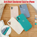 Lake blue shockproof phone case featuring a cute heart pattern in flexible TPU material