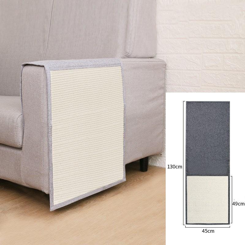 Cotton and linen anti-scratch sofa cover draped elegantly over a modern living room couch — view 4