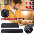 Black dust cover protecting an electronic keyboard, available in 61-key and 88-key sizes for digital pianos