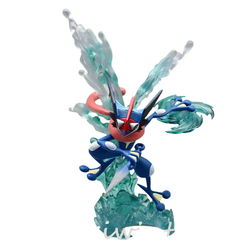 16cm Greninja action figure PVC toy in vibrant blue and pink colors for display