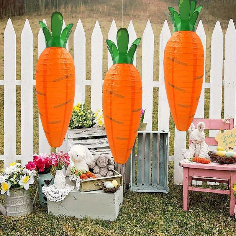 Classic Easter carrot-shaped hanging lantern for festive spring home and party decoration — view 2