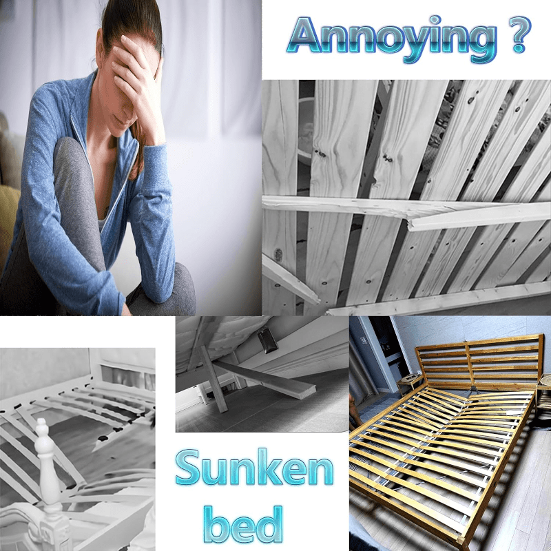 Four black adjustable plastic bed frame support legs for stabilizing king and queen mattresses — view 4