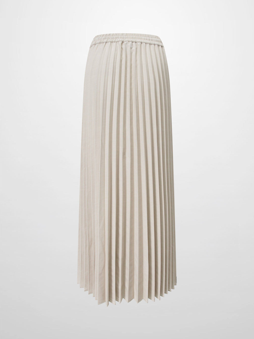 Elastic Waist Micro Pleat Skirt-Tan-2