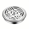 Silvery stainless steel portable mosquito coil burner with a decorative cutout design for outdoor use