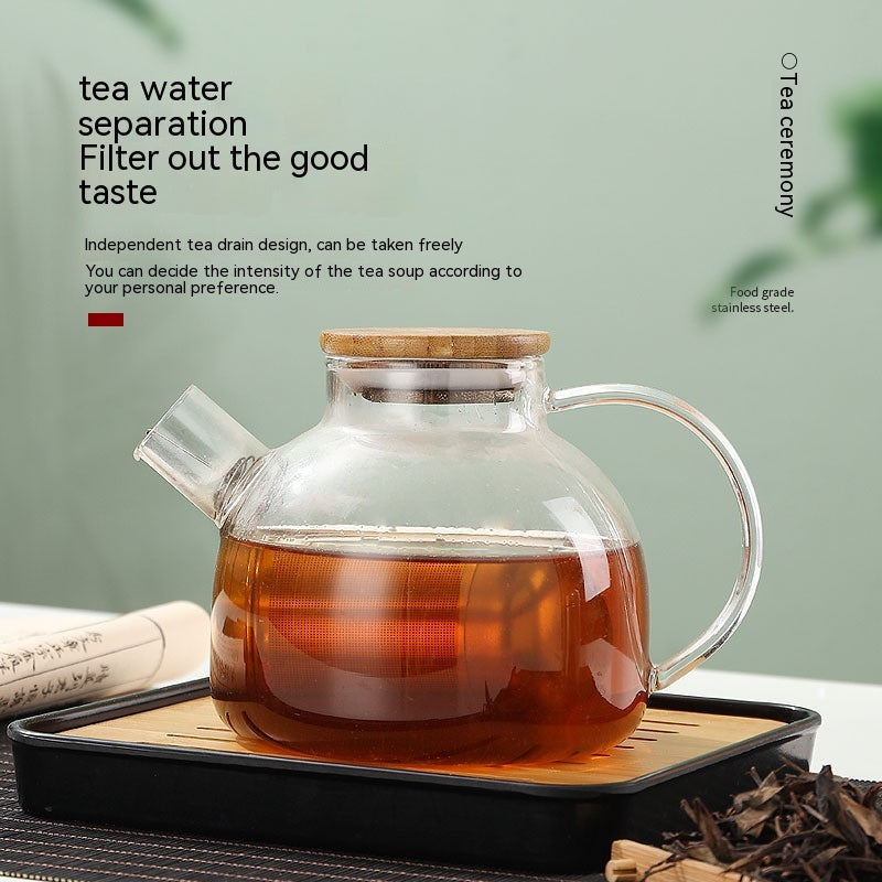 Round fine mesh loose leaf tea strainer with chain attachment and bright metallic polished finish — view 3