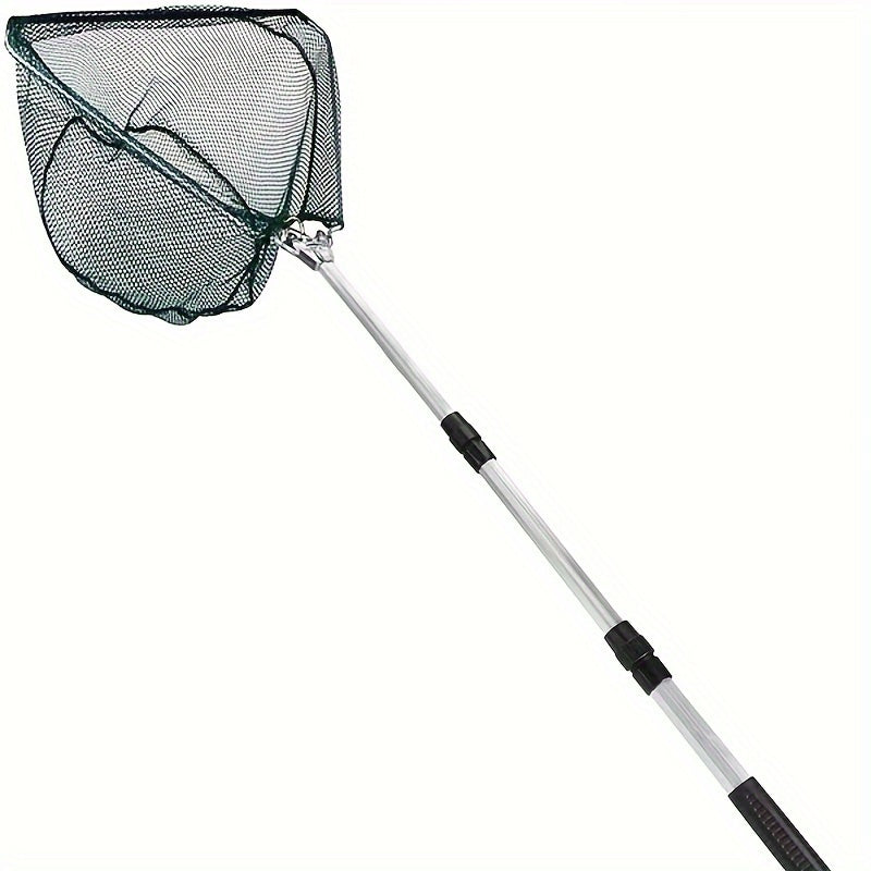 Black ultra-light foldable fishing net with telescopic aluminum handle and durable mesh. — view 5