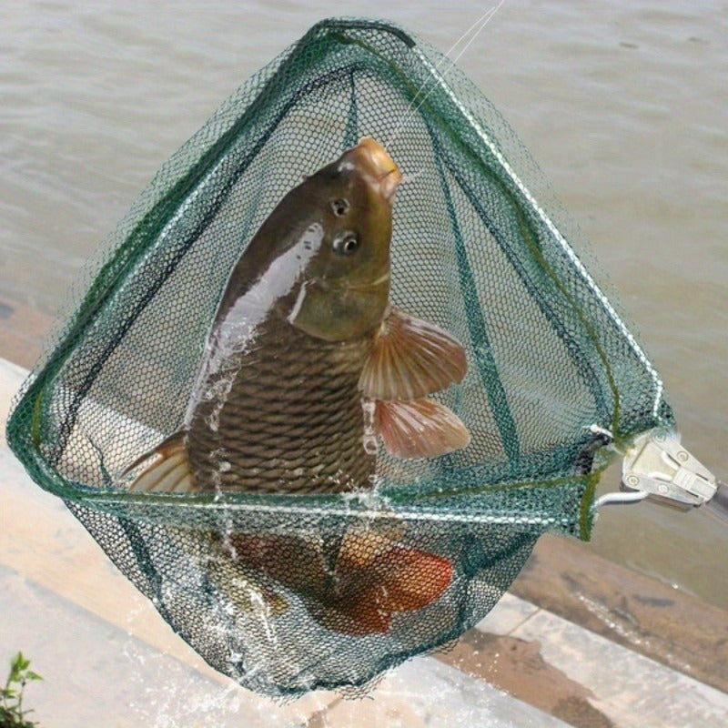 Black ultra-light foldable fishing net with telescopic aluminum handle and durable mesh. — view 4