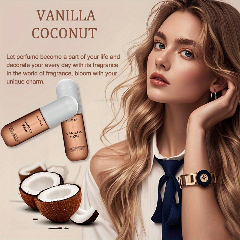 Two pack coconut vanilla hair and body mist spray bottles, travel size. — view 3