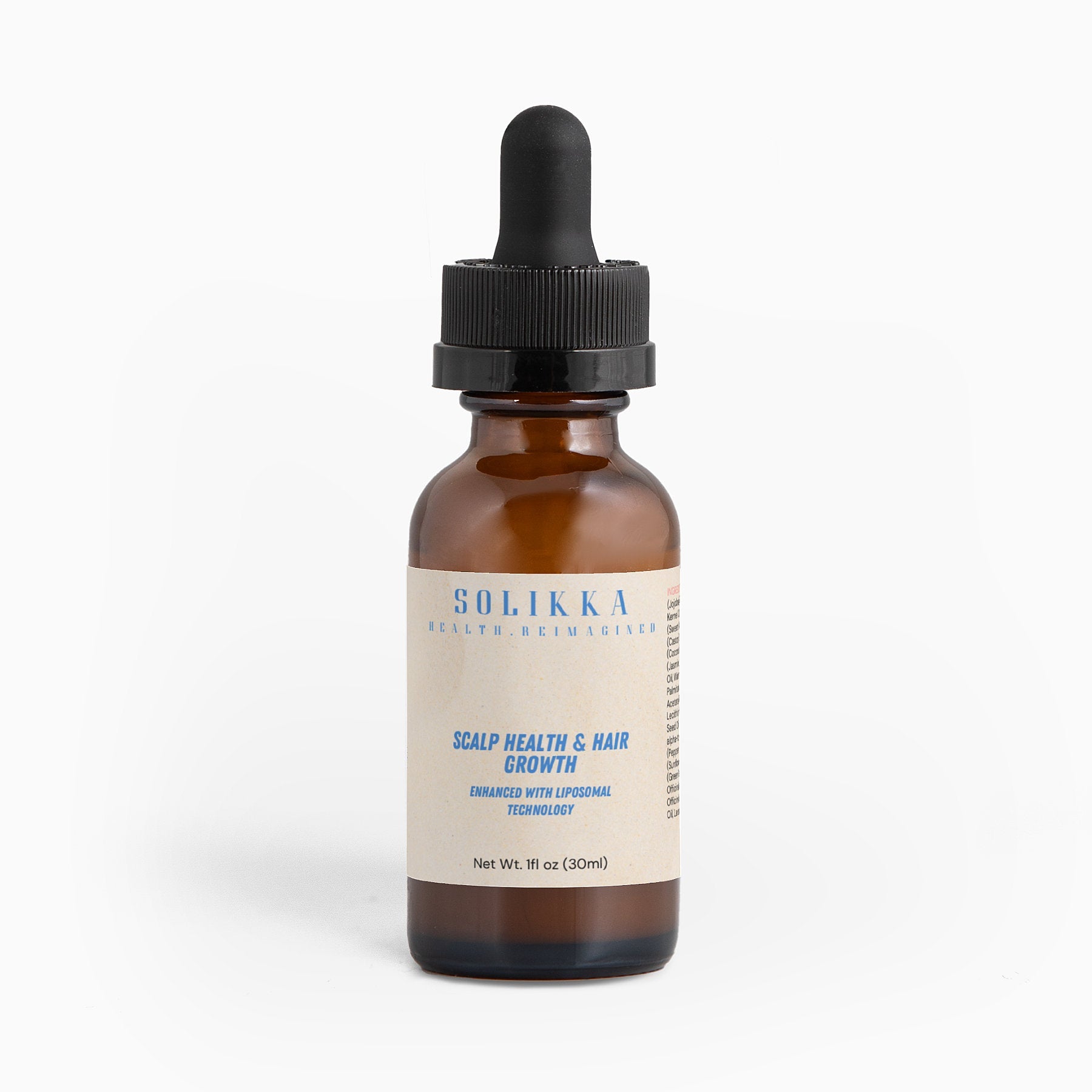 Hair oil for scalp health in one ounce dropper bottle with botanical ingredients