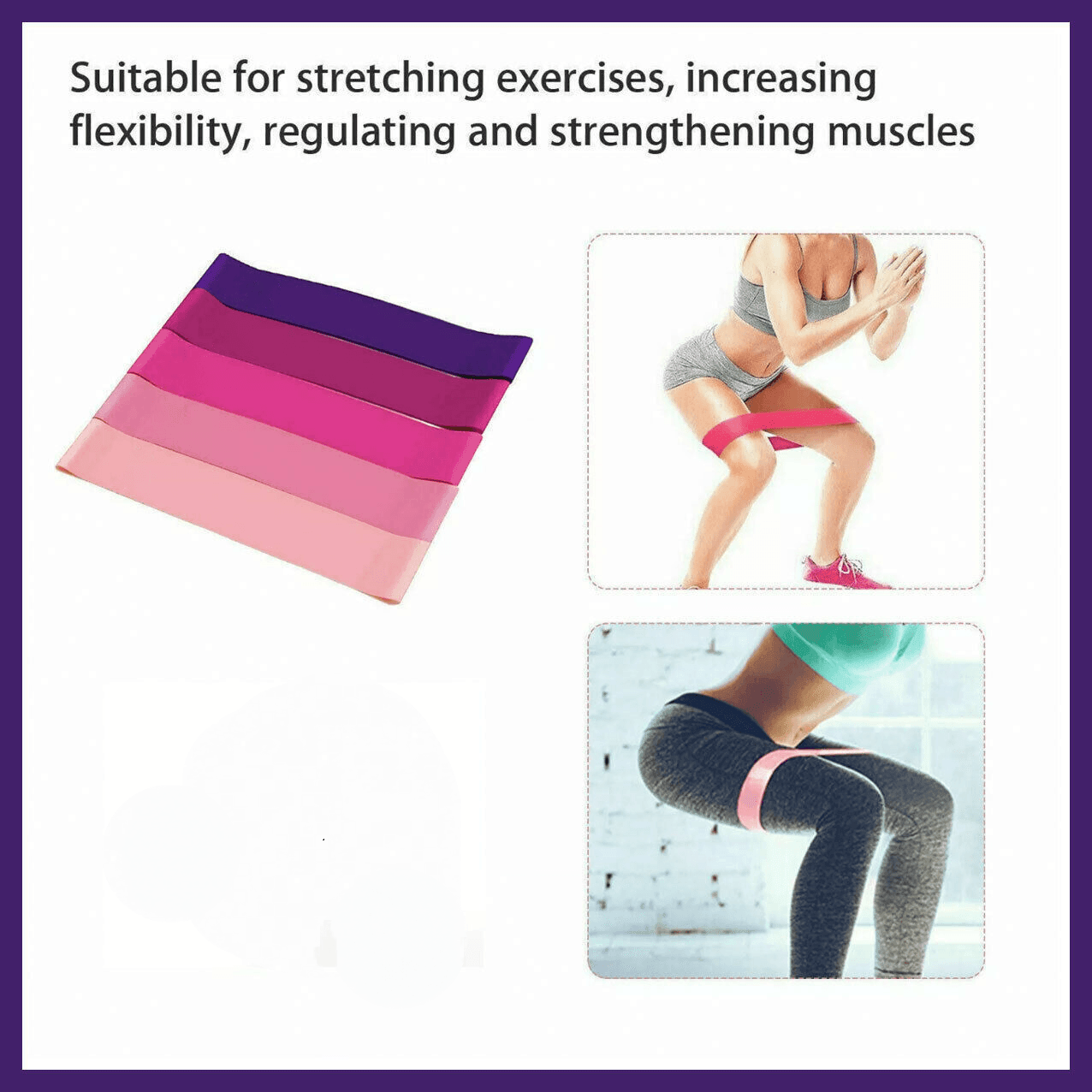 Exercise Resistance Bands Loop Power Strength Training Fitness Yoga Pilates Gym