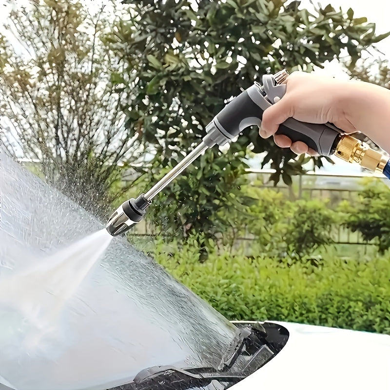 Portable high-pressure car wash spray gun in durable plastic with quick connect garden hose adapter — view 5