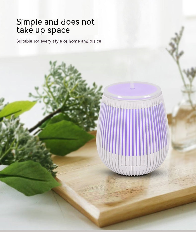 Vase shaped ultrasonic aroma diffuser and colorful humidifier lamp in classic white and black finishes — view 5