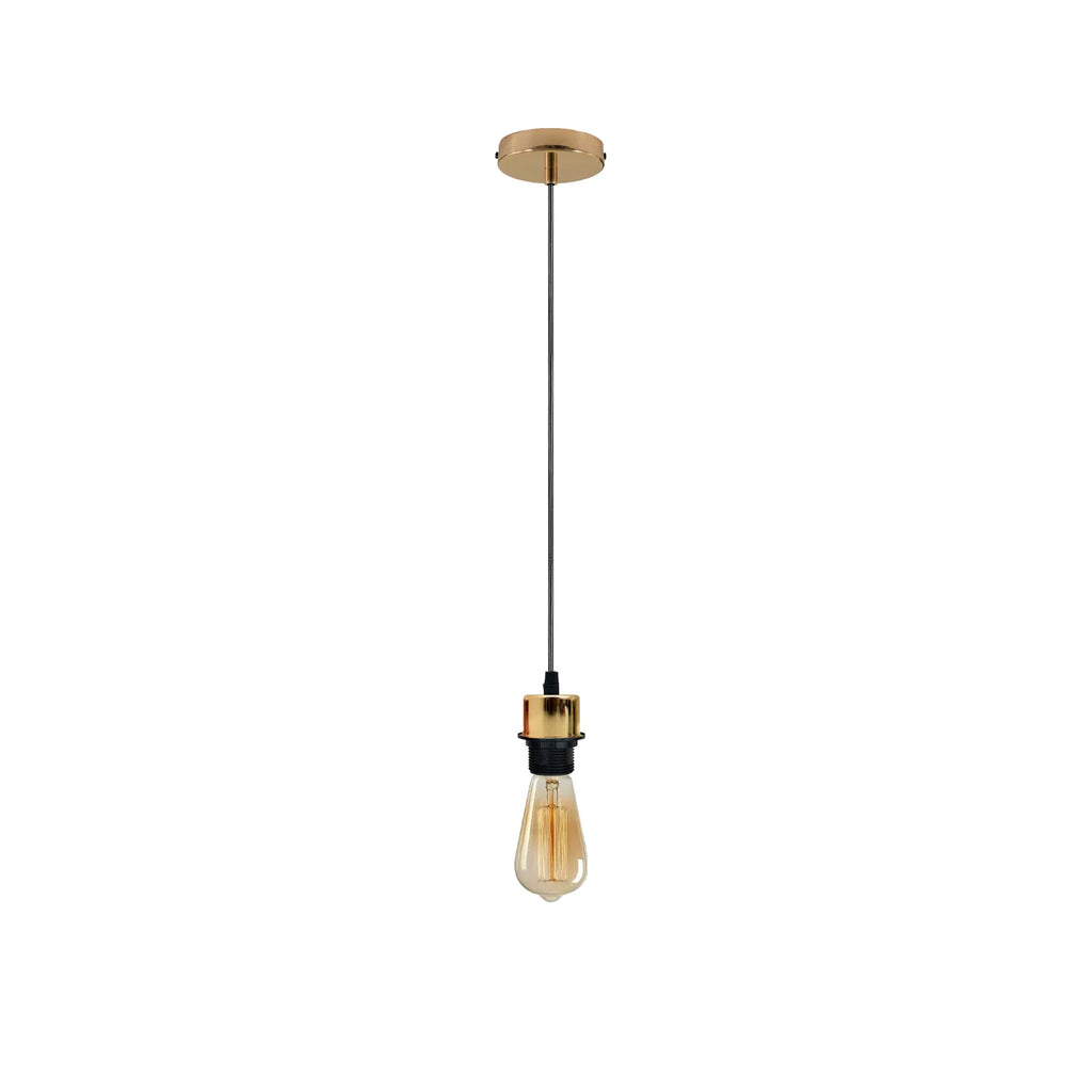 French gold vintage pendant light fixture with adjustable cable and E27 lamp holder for ceiling