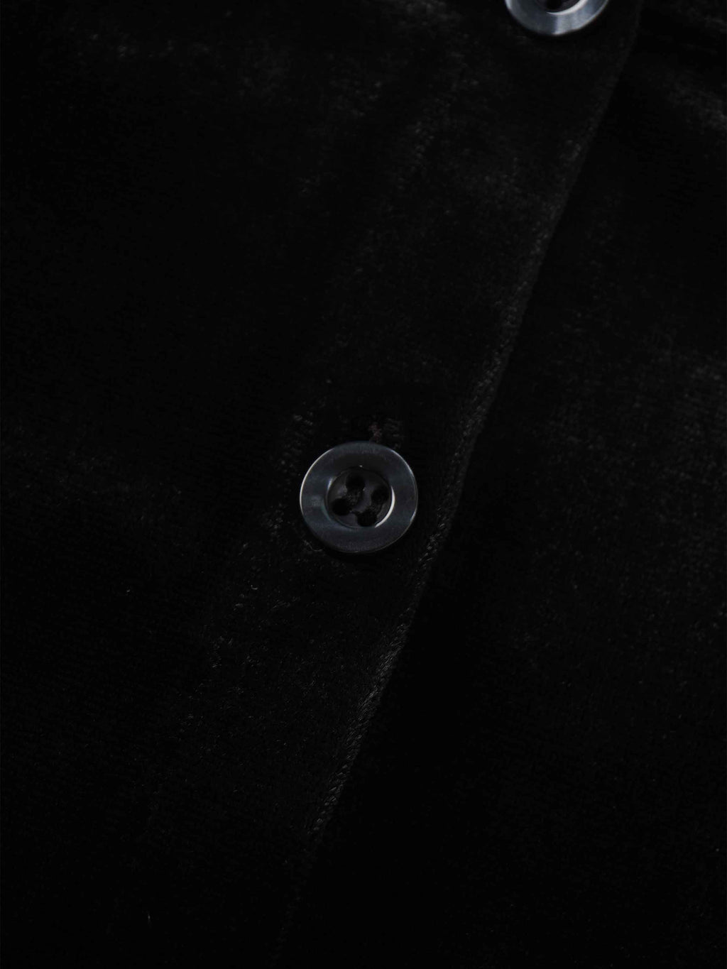 Velour Button Down Crew Cardigan-Black-3