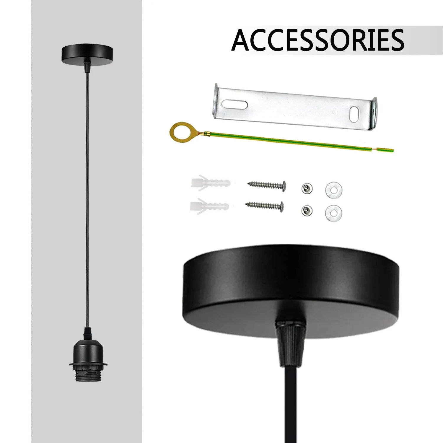 Five pack of rose gold pendant light holders with adjustable black cables and ceiling roses — view 5