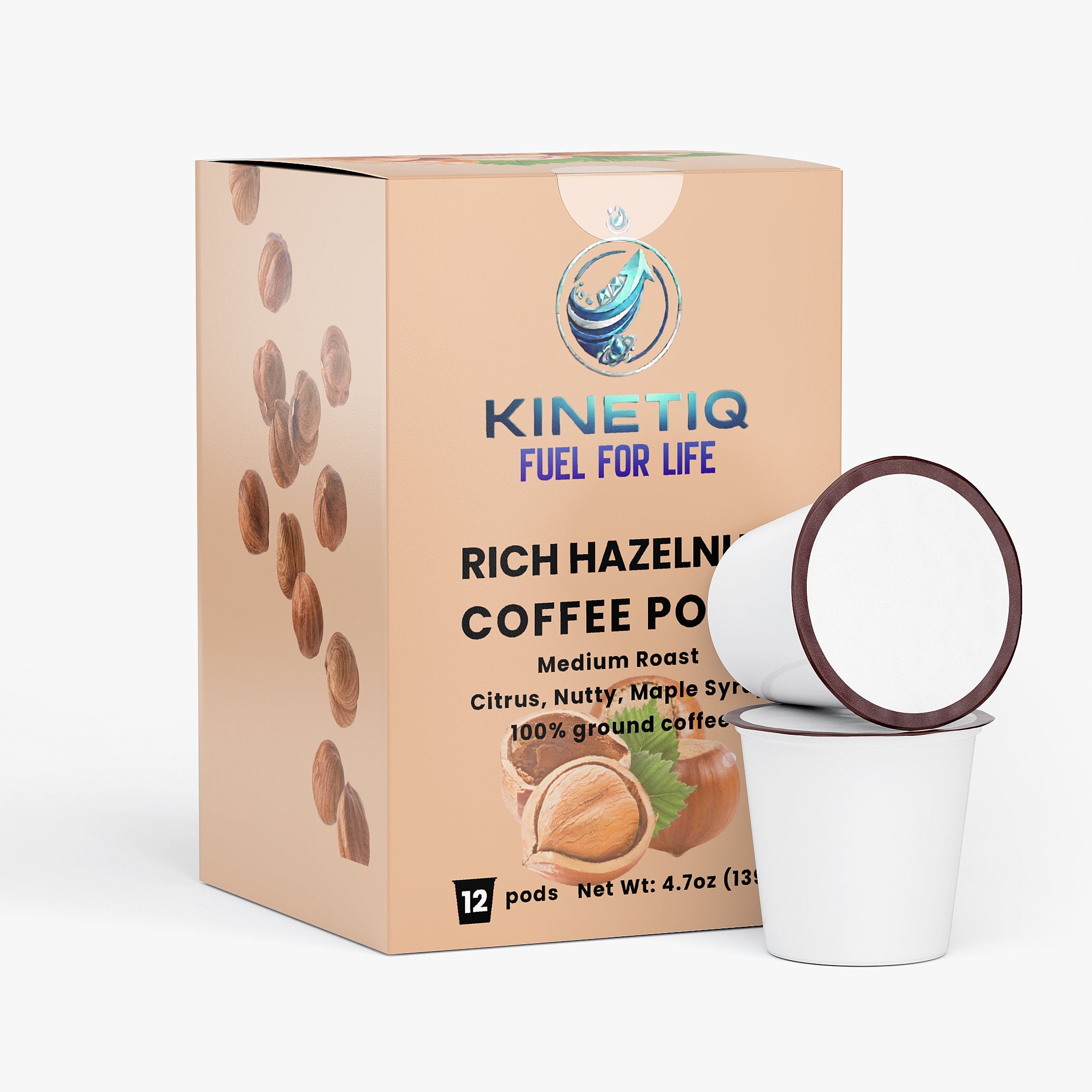 Rich hazelnut medium roast coffee pods box and single serve capsules for standard brewing machines — view 3